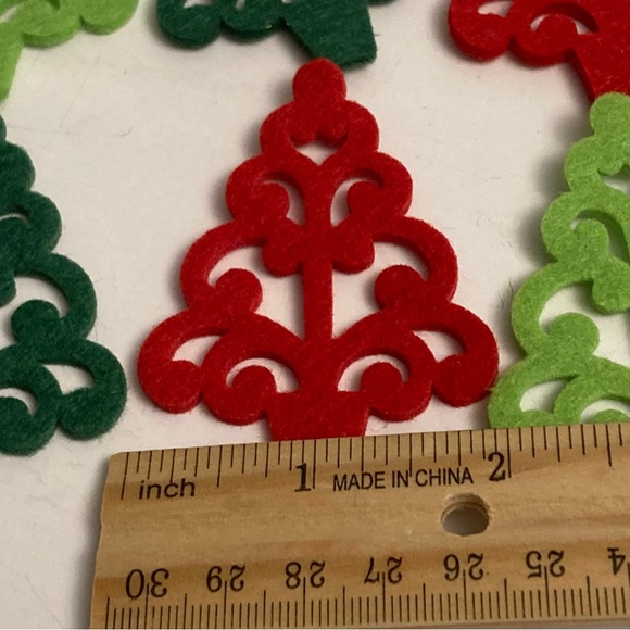 Dimensions Red Green Christmas Tree Scrapbook Card Making Embellishments 60ct - Picture 9 of 14
